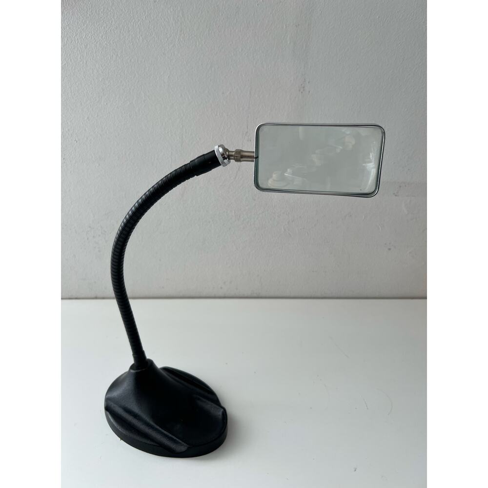 Atco USA Vintage Flexible Desktop Gooseneck Magnifying Glass Cast Iron Base